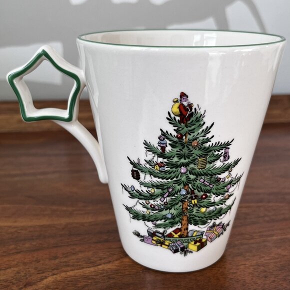 Spode Christmas Tree Star Handle Mug England Vintage 2003 Hard-to-Find S3324-A3 - Picture 3 of 11
